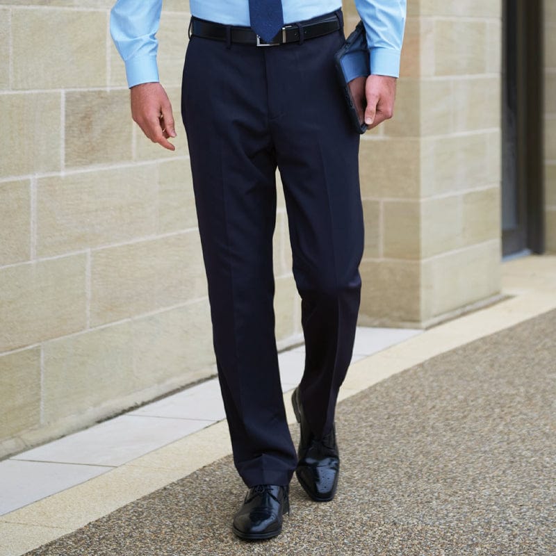 Brook Taverner Apollo Flat Front Trousers Navy