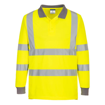 Portwest Eco Hi Vis Long Sleeve Polo x6 EC11