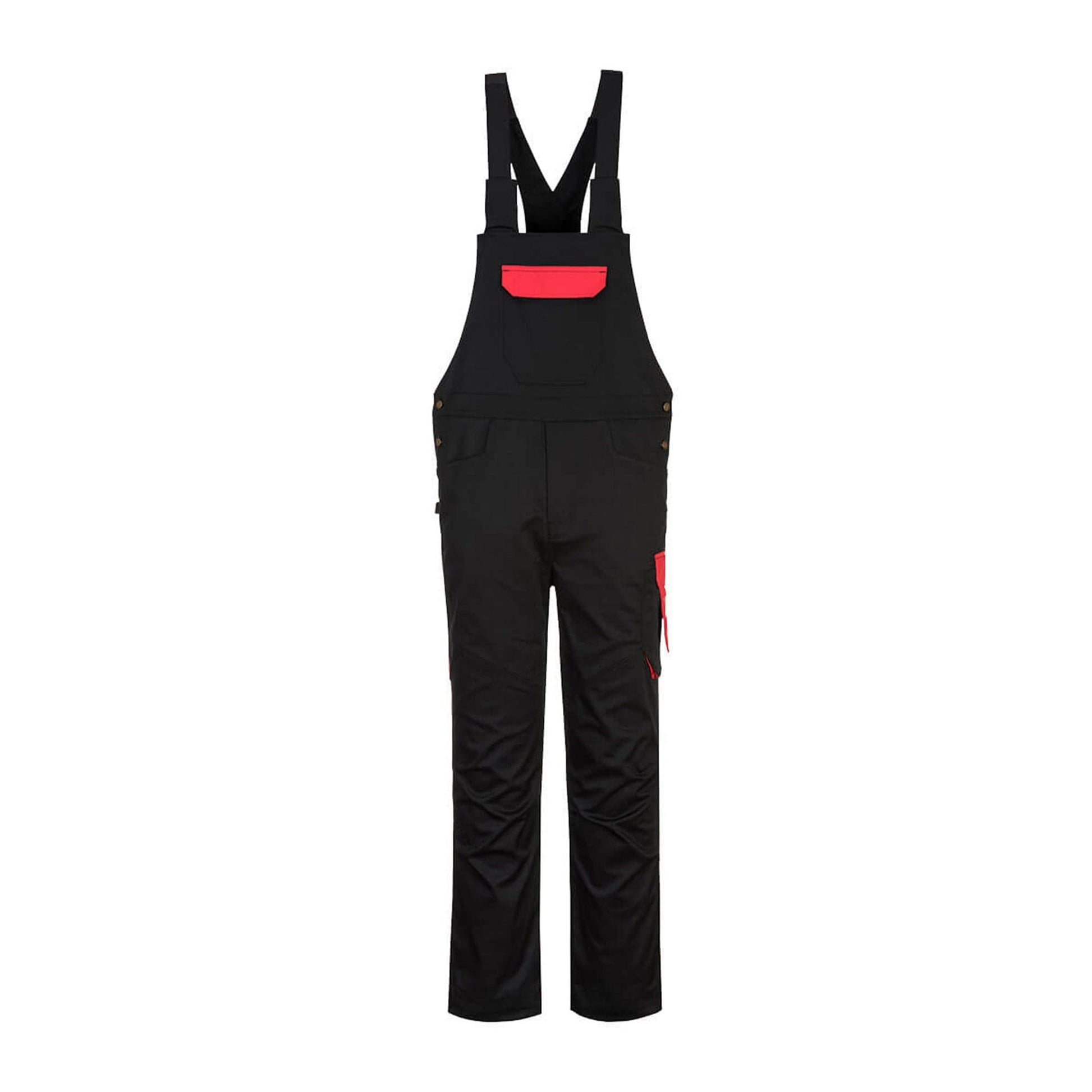 Portwest PW2 Bib & Brace PW243 Black/Red