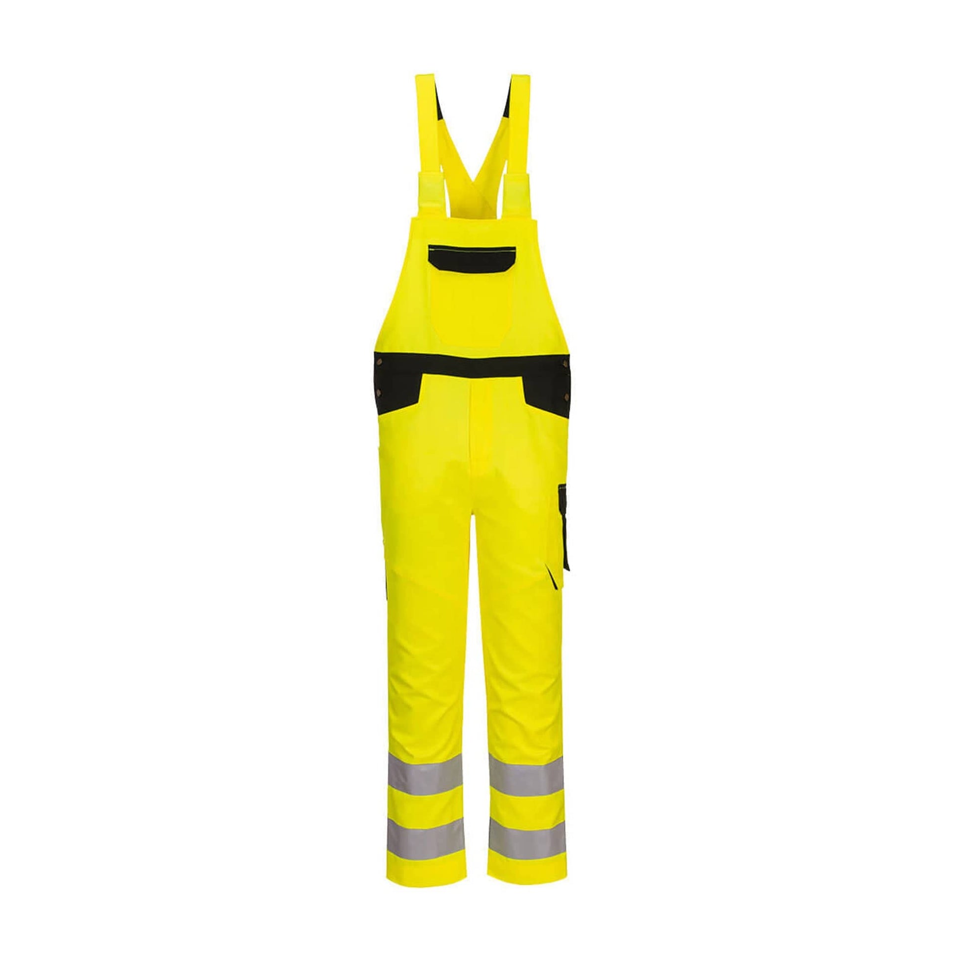 portwest pw2 hi vis bib and brace pw244 yellow