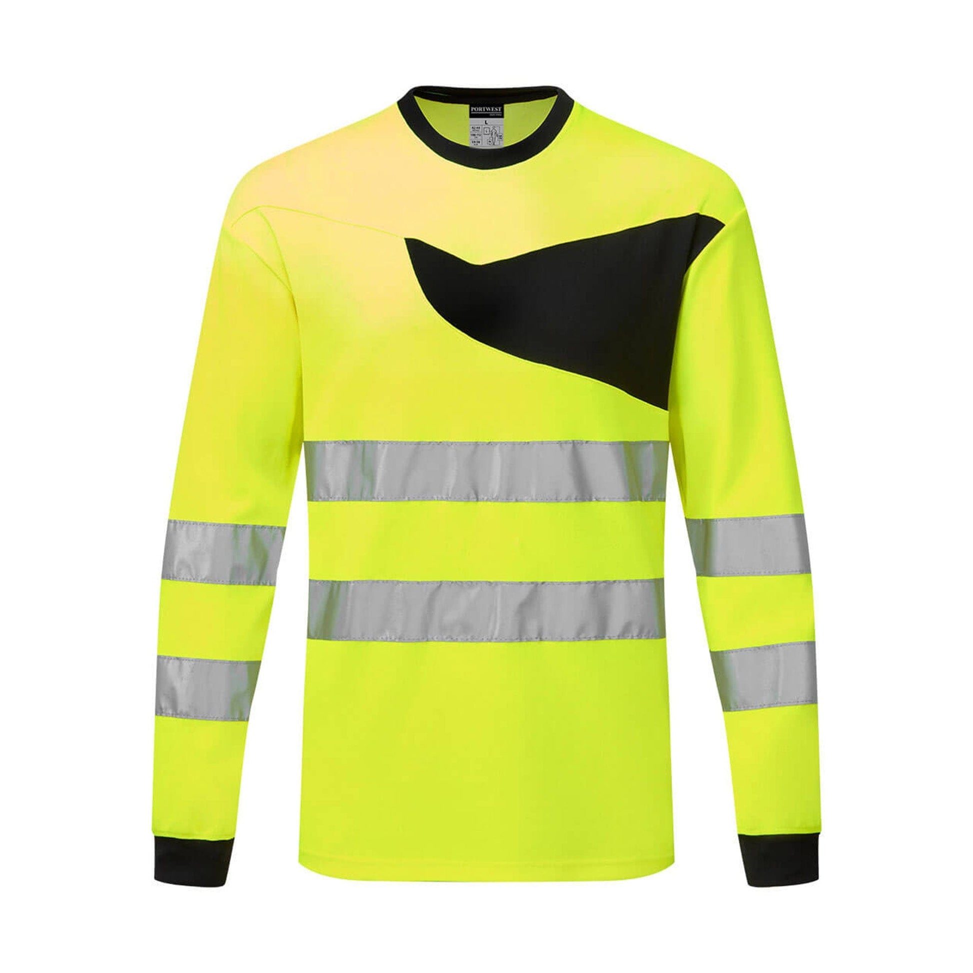 Portwest PW2 Hi Vis Long Sleeve T-Shirt PW221 Yellow/Black