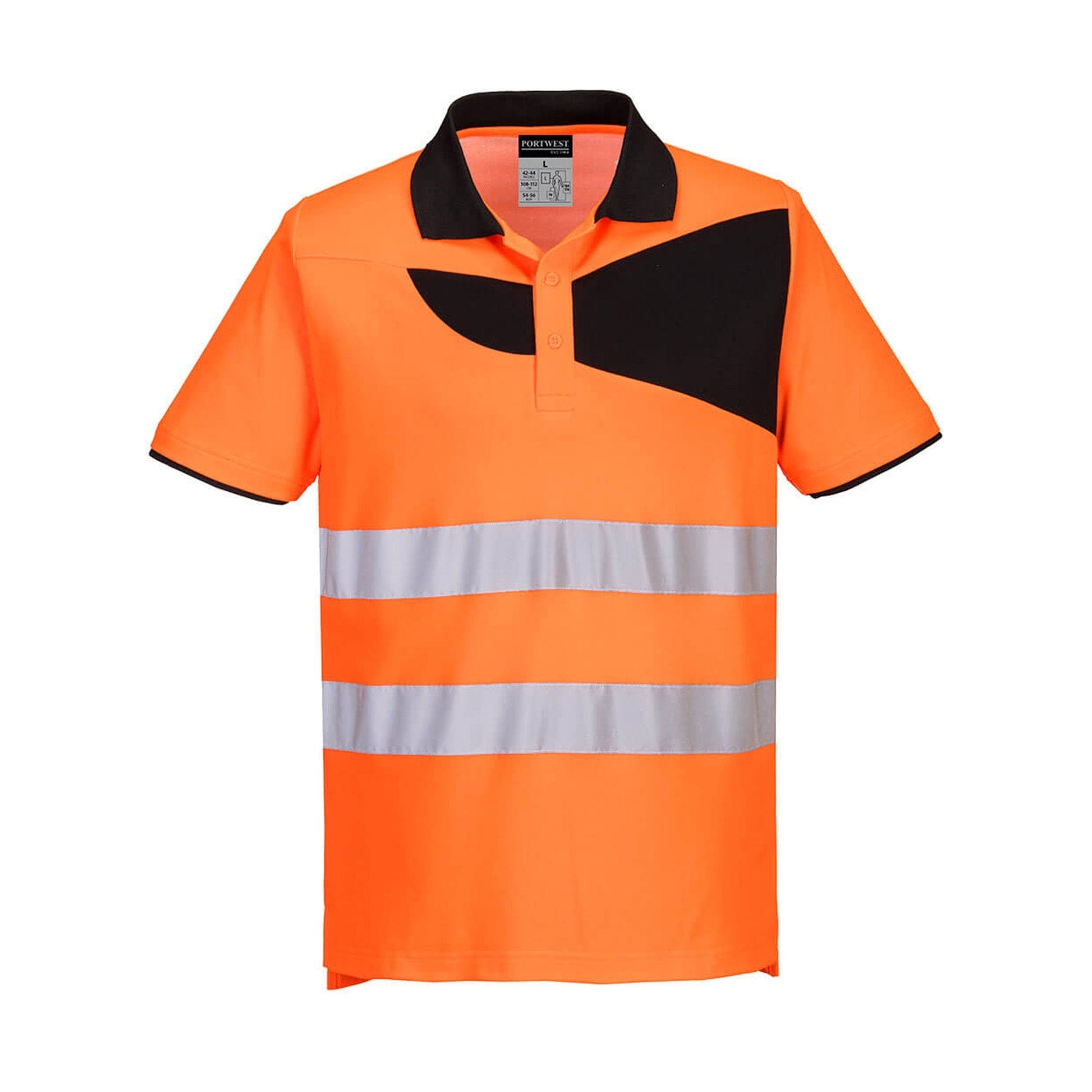 Portwest PW2 Short-Sleeve Hi Vis Polo PW212 Orange/Black