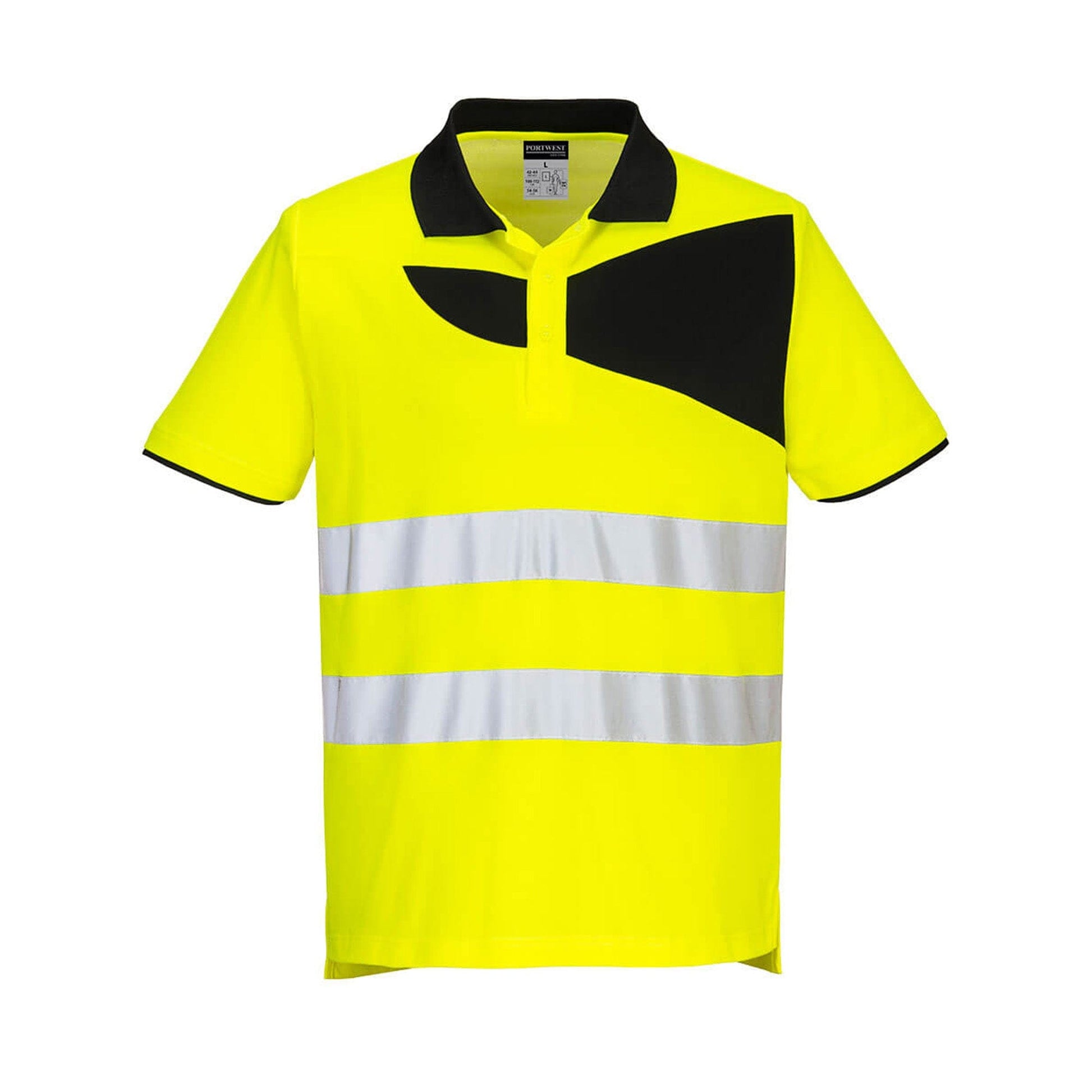 Portwest PW2 Short-Sleeve Hi Vis Polo PW212 Yellow/Black