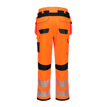 Portwest PW3 Flame Resitant Hi Vis Holster Trousers FR415 - Orange/Black