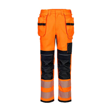 Portwest PW3 Flame Resitant Hi Vis Holster Trousers FR415 - Orange/Black