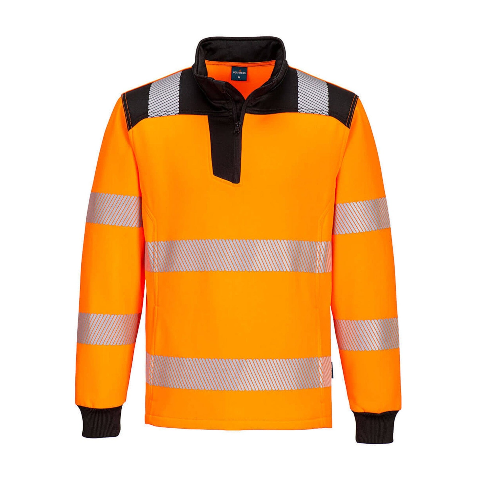 portwest pw3 hi vis 1 4 zip sweatshirt pw326 orange