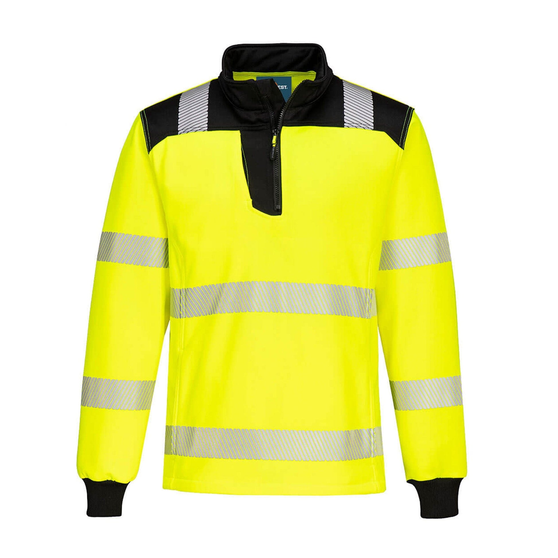 portwest pw3 hi vis 1 4 zip sweatshirt pw326 yellow