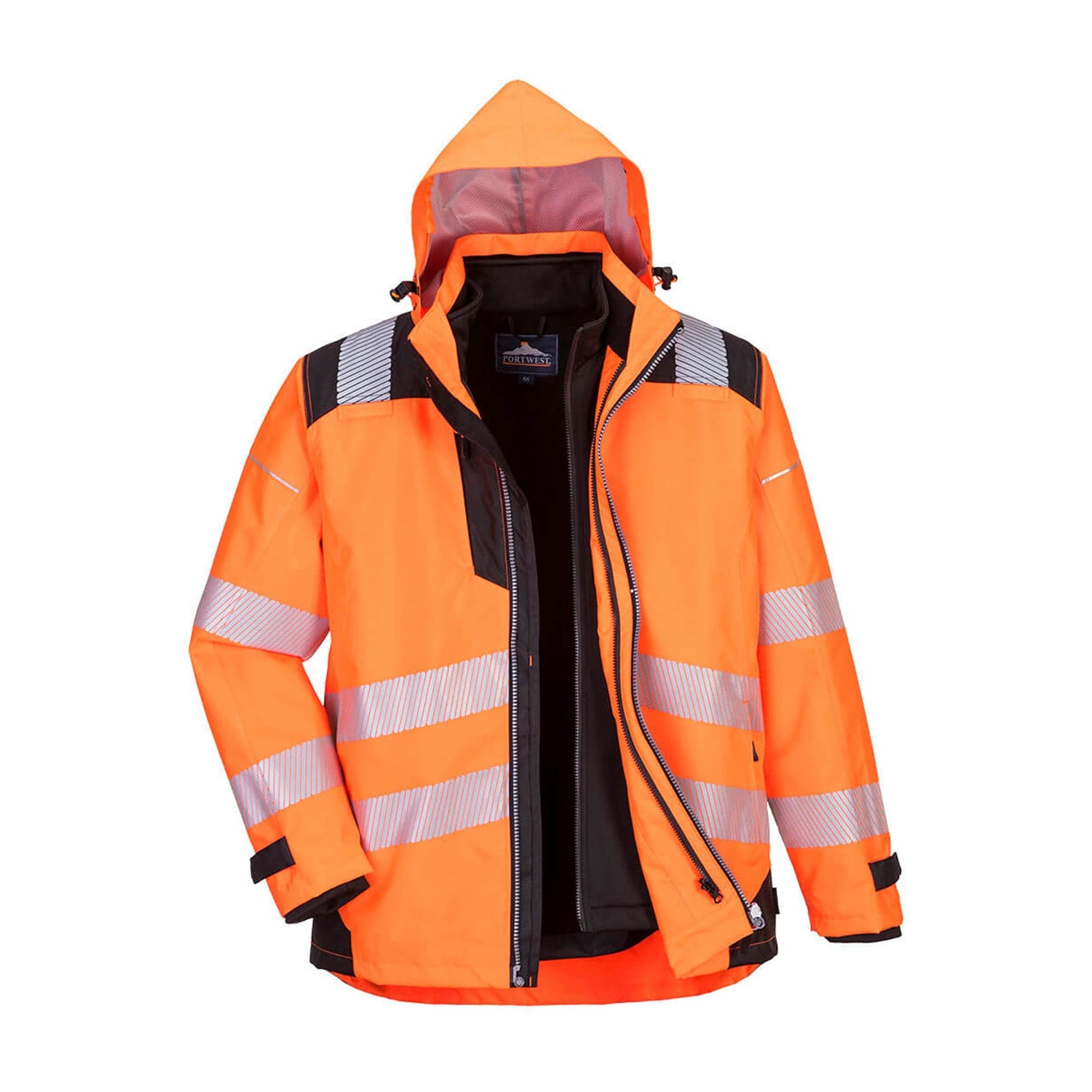 Portwest PW3 Hi Vis 3-in-1 Jacket PW365 Orange/Black