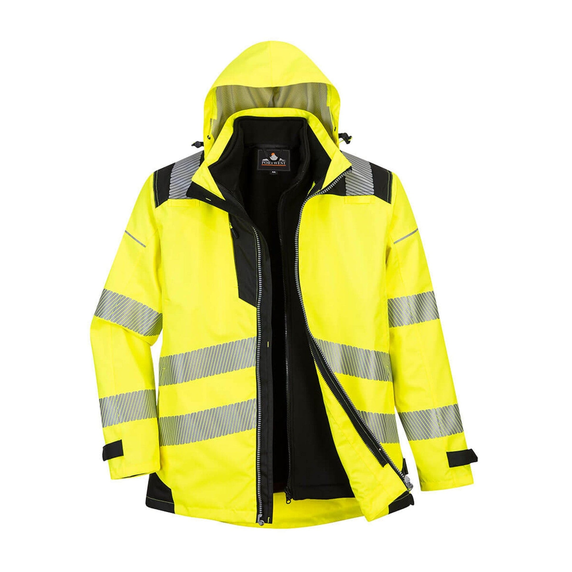 Portwest PW3 Hi Vis 3-in-1 Jacket PW365 Yellow/Black