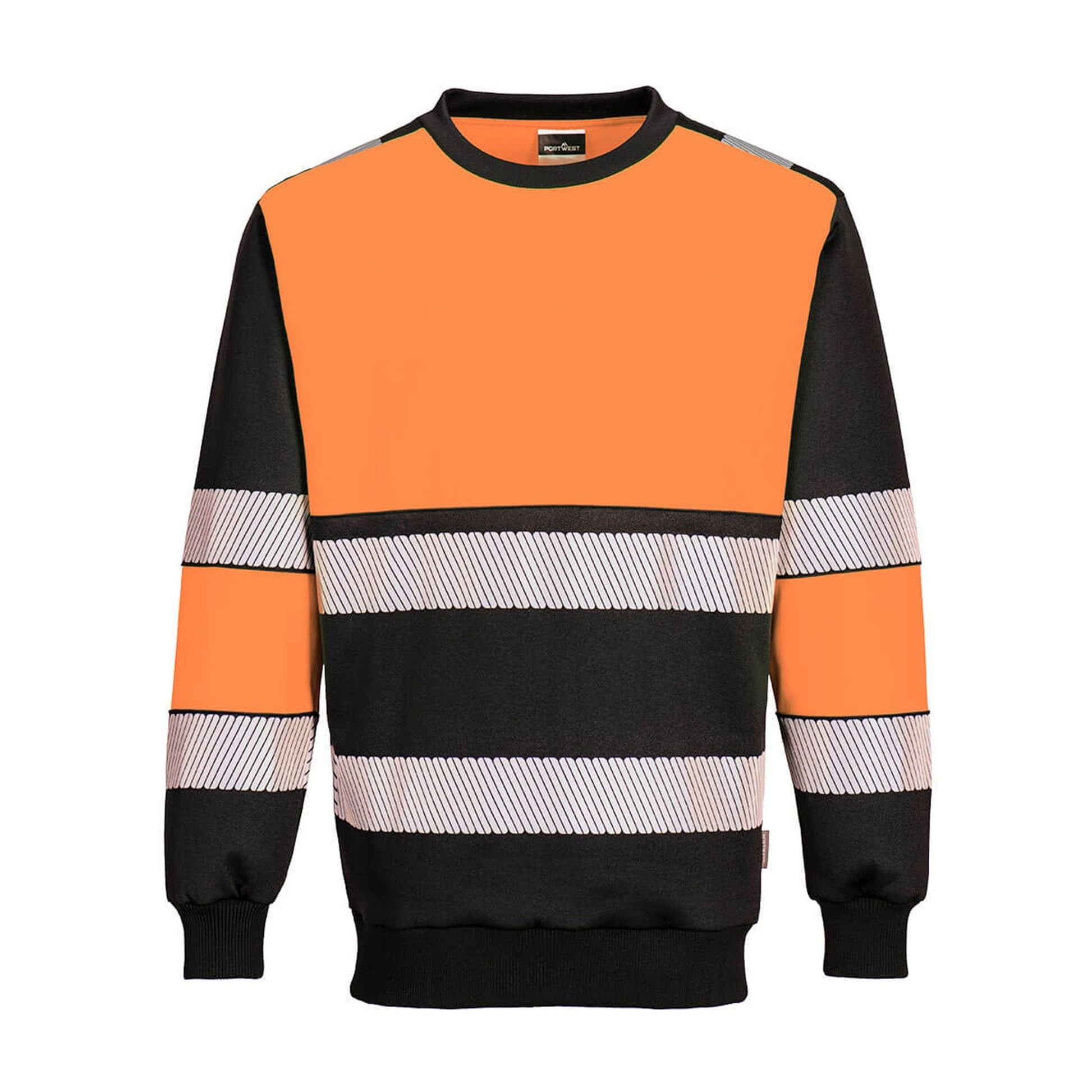 portwest pw3 hi vis class 1 sweatshirt pw376 orange