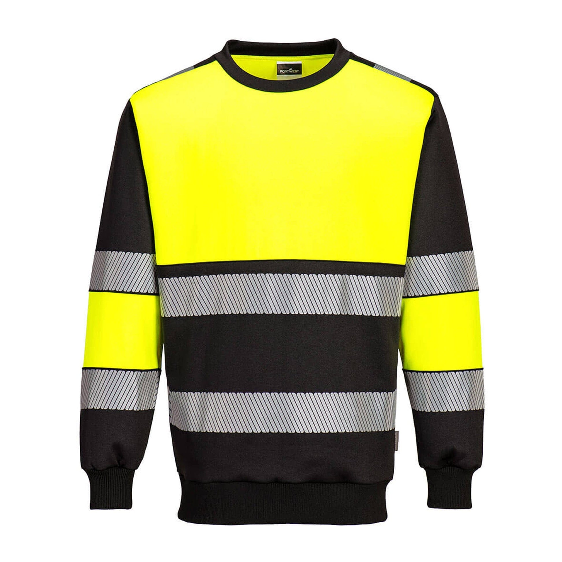 portwest pw3 hi vis class 1 sweatshirt pw376 yellow