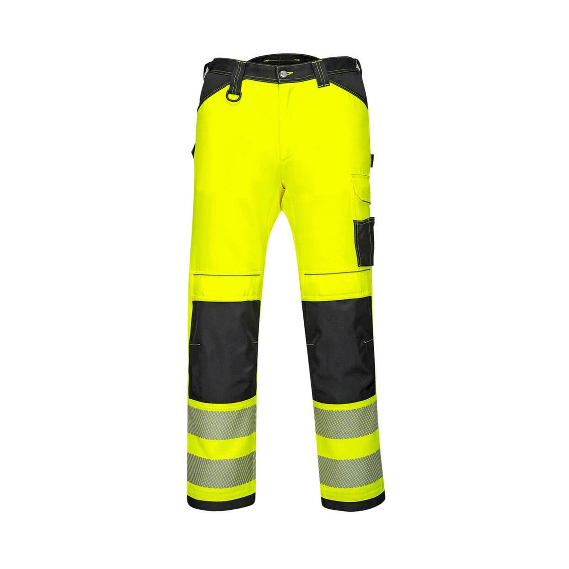 Portwest PW3 Hi-Vis Lightweight Stretch Work Trousers PW303 Yellow/Black