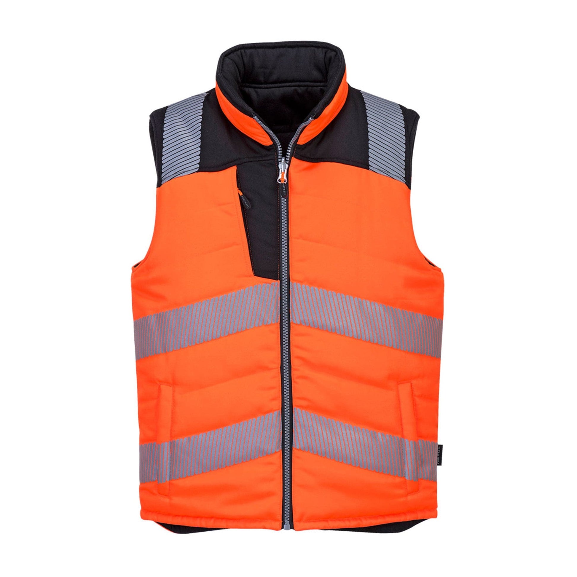 Portwest PW3 Hi-Vis Reversible Bodywarmer PW374 Orange/Black