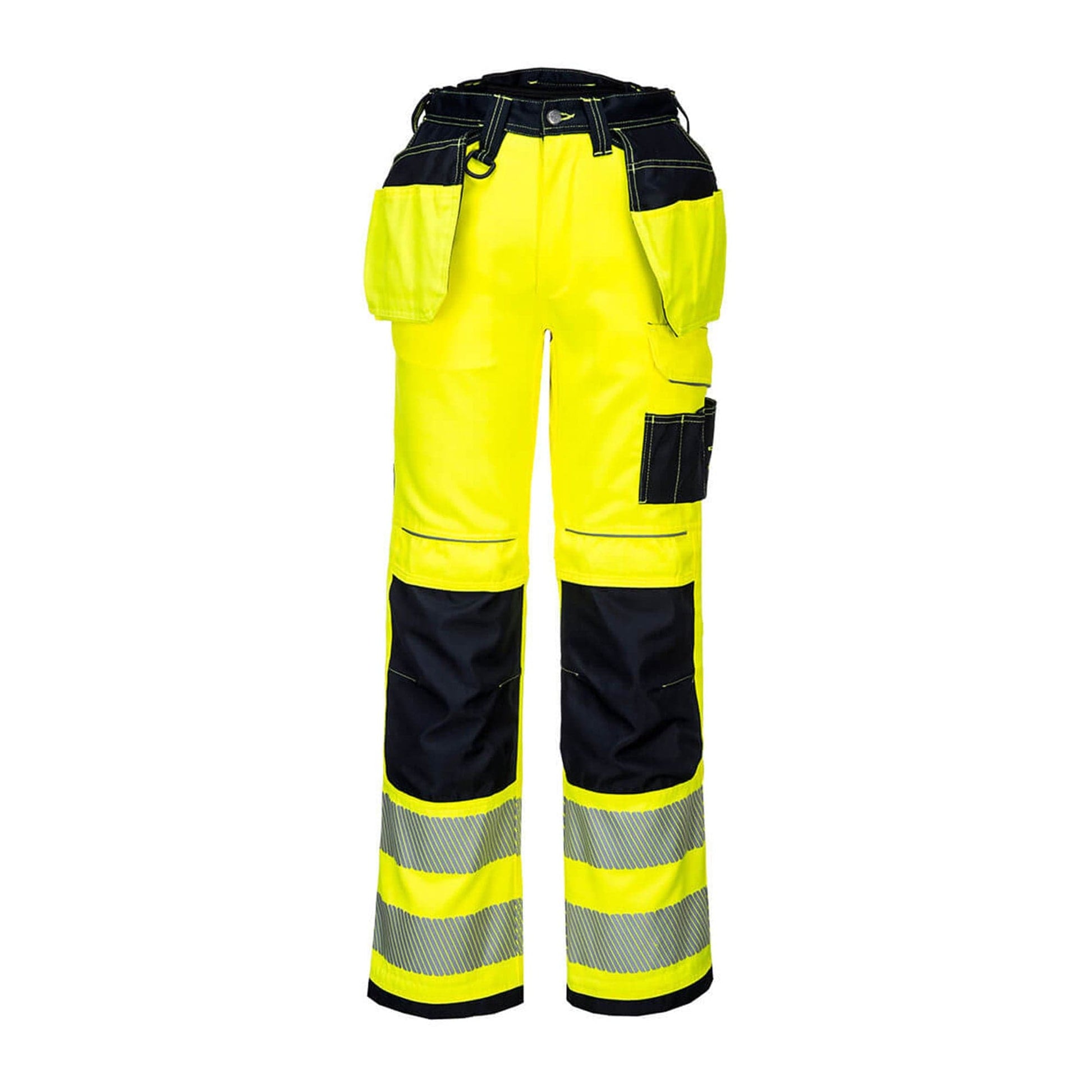 Portwest PW3 Hi-Vis Stretch Holster Pocket Trousers PW306 Yellow/Black