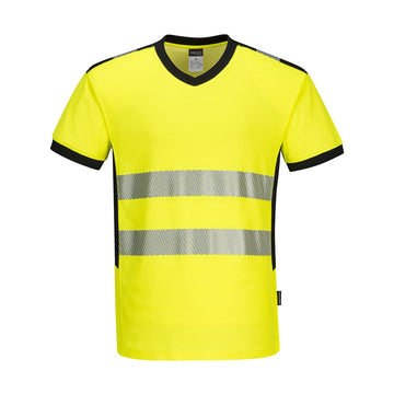 Portwest PW3 Hi-Vis V-Neck Mesh Insert T-Shirt PW310