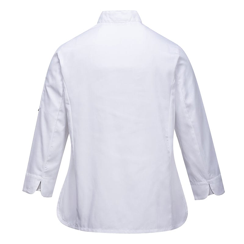 portwest rachel ladies chefs jacket back white