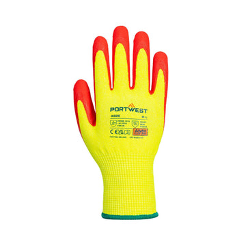 Portwest Vis-Tex HR Cut Glove A626 - Nitrile Yellow/Red