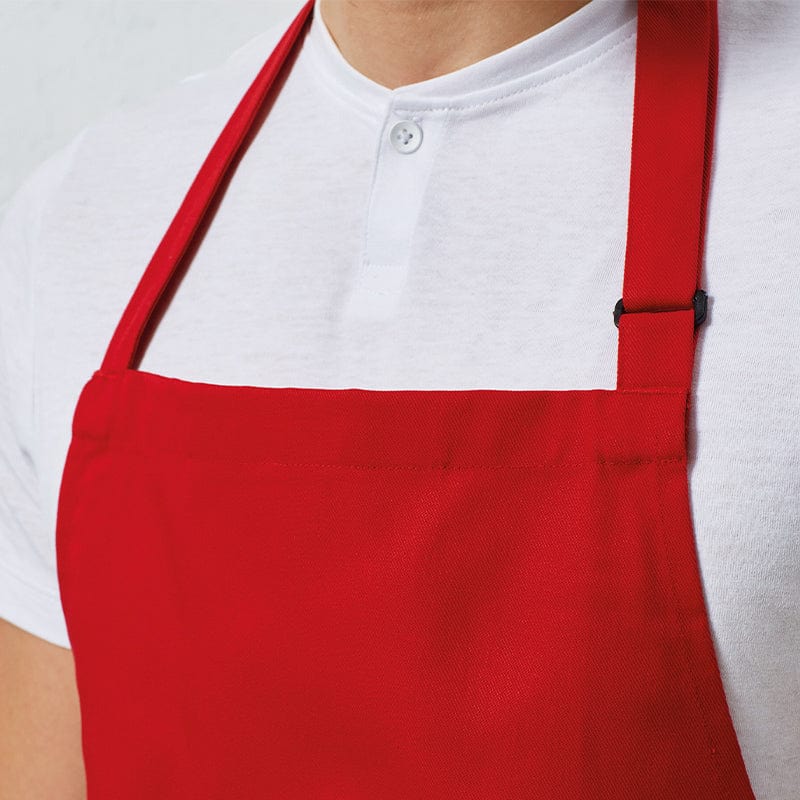 red premier pr120 apron model close up