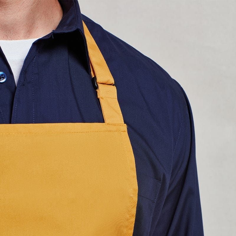 sunflower bib apron pr150 model close up neck