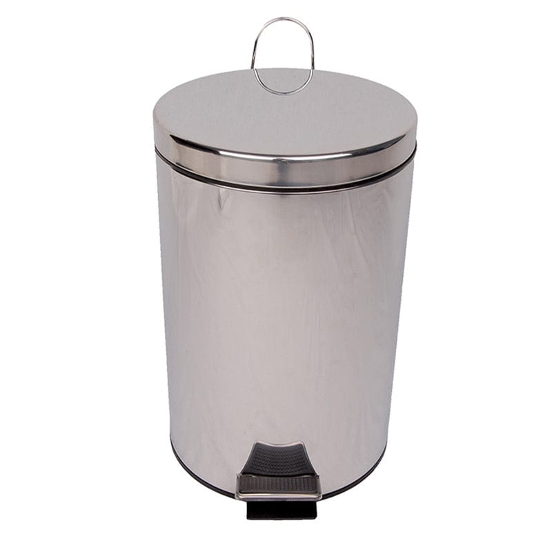 3l steel pedal bin white