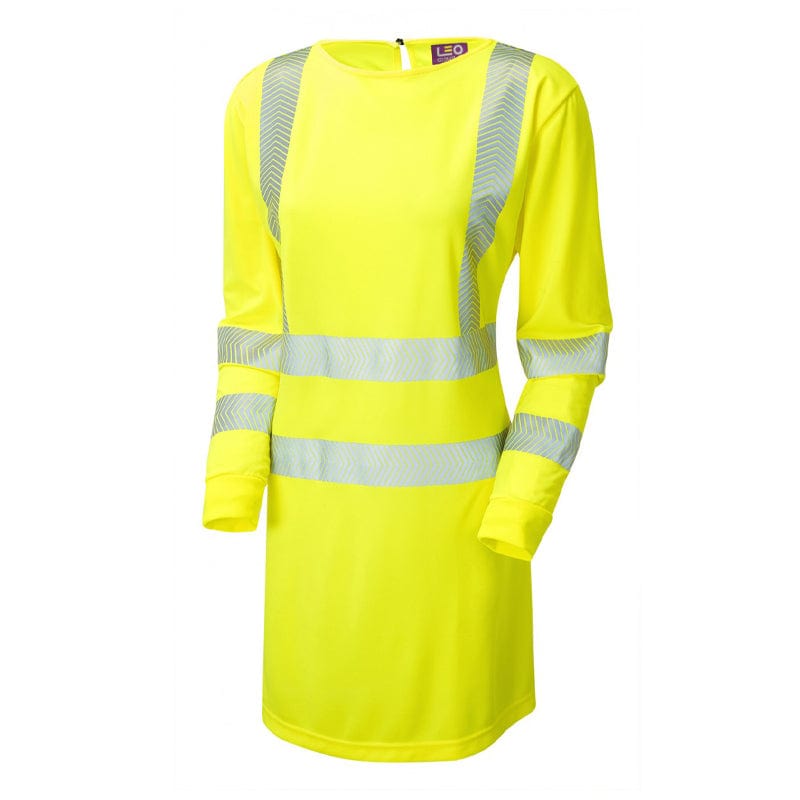 leo workwear women s hi vis long tunic