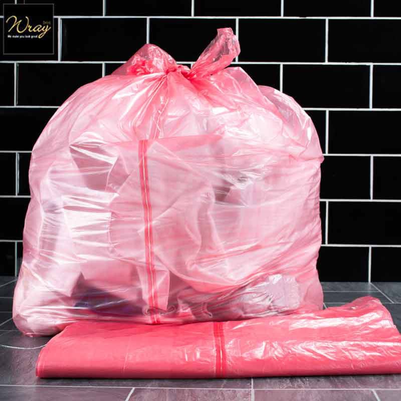 red laundry bags with dissolving strip x200